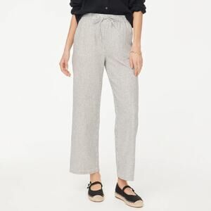 NWT J. Crew Linen Blend Slim Wide-Leg Drawstring Pant Size 16